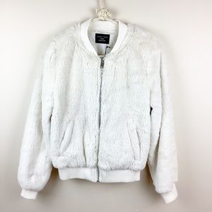 LOVE TREE FAUX FUR BOMBER JACKET